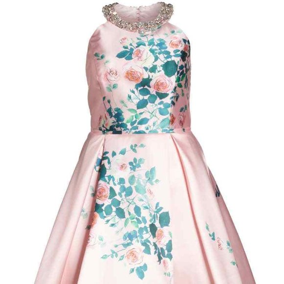 MAC DUGGAL  EMBELLISHED NECK FLORAL PRINT FIT & FLARE sz 20W - Picture 8 of 10